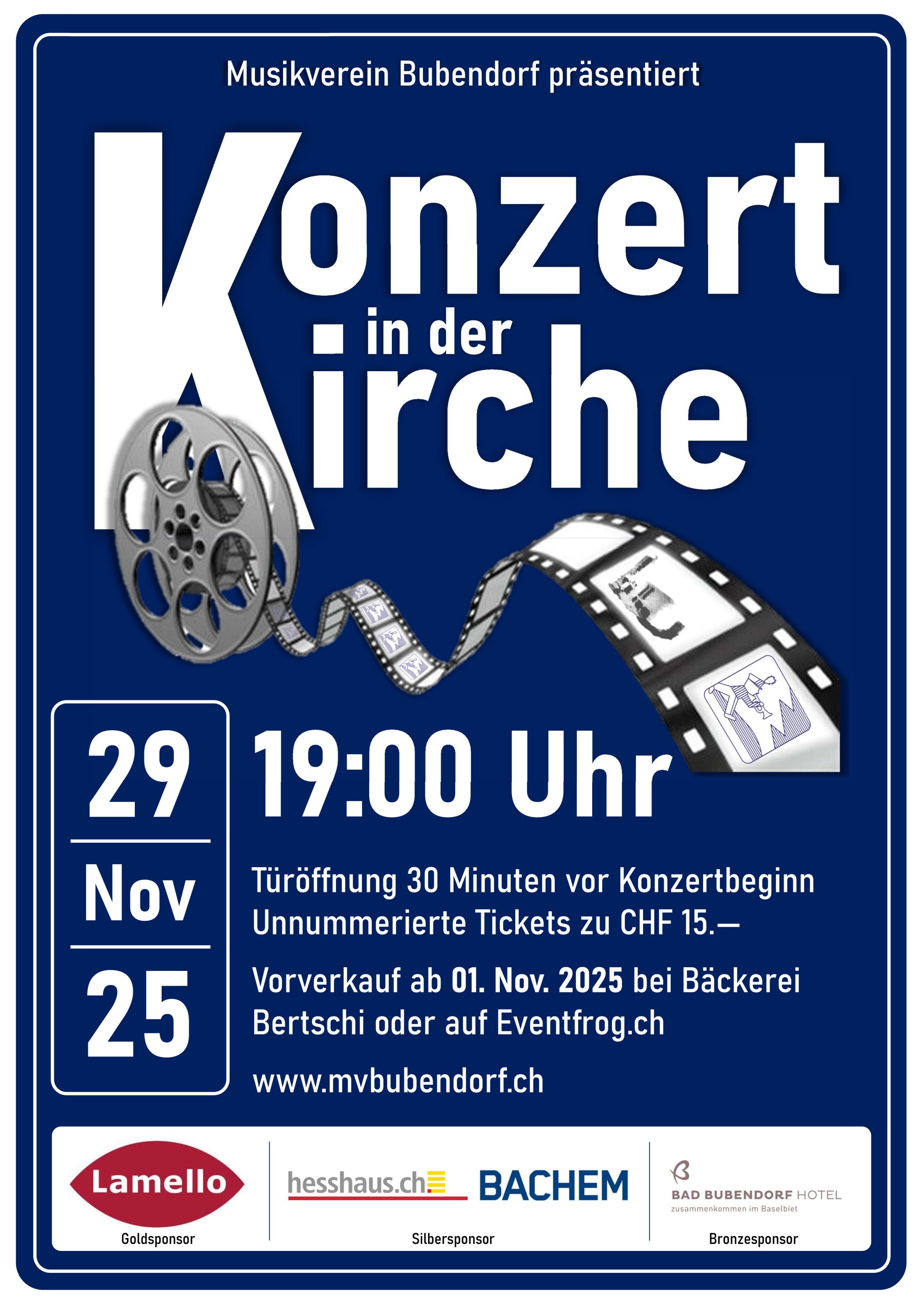 Musikverein Bubendorf, ⚠️VORVERKAUF FÜR DAS KONZERT IN DER KIRCHE GESTARTET⚠️